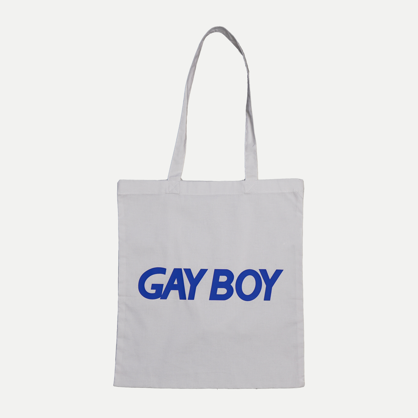 Auduma maisiņš baltyā krāsā ar "GAYBOY" apdruku.