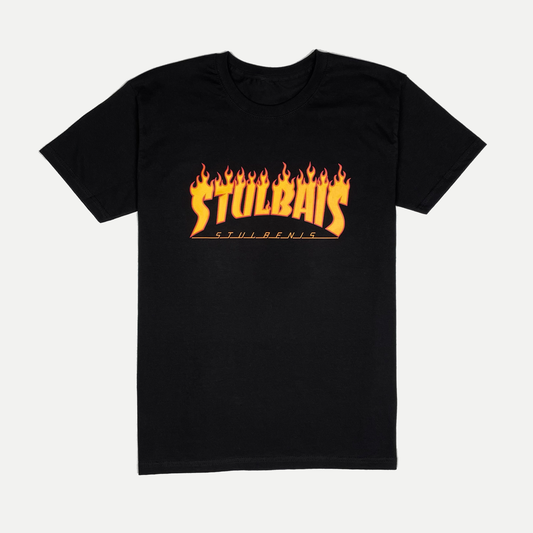 "STULBAIS STULBENIS" Flame Edition T-krekls | Rojs Rodžers